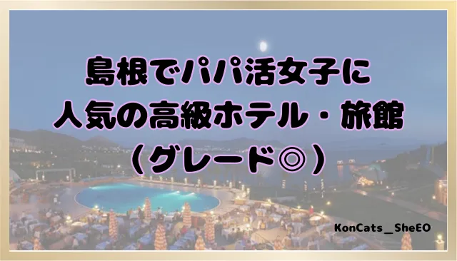 パパ活　島根県　女性　高級ホテル・旅館
