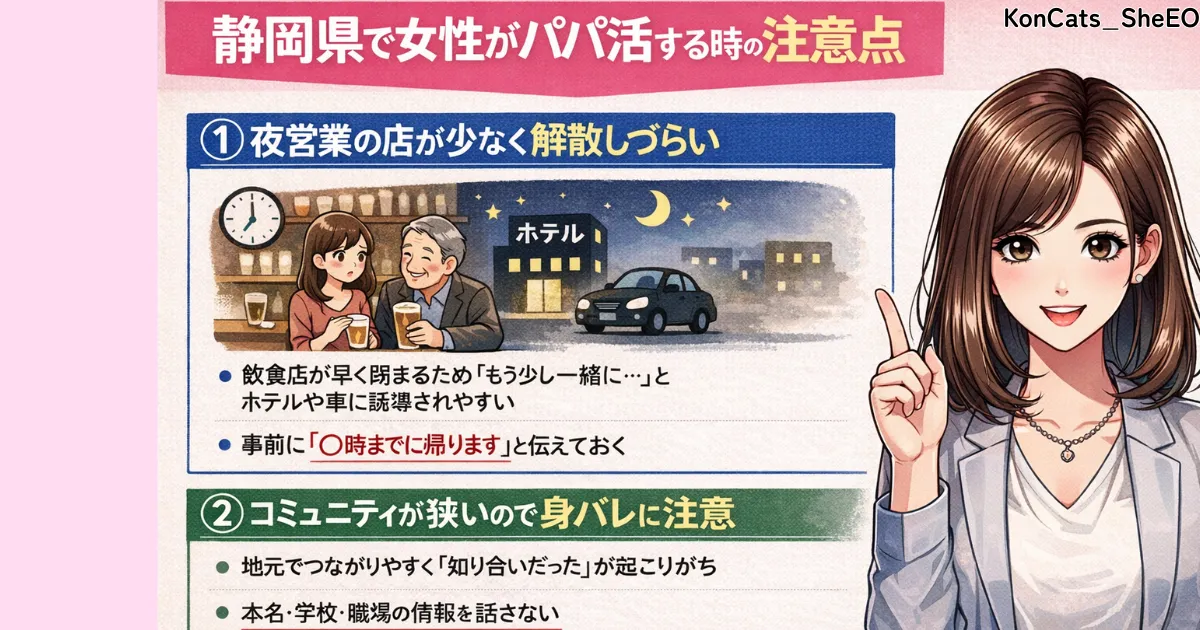静岡県 パパ活 静岡県で女性がパパ活する時の注意点