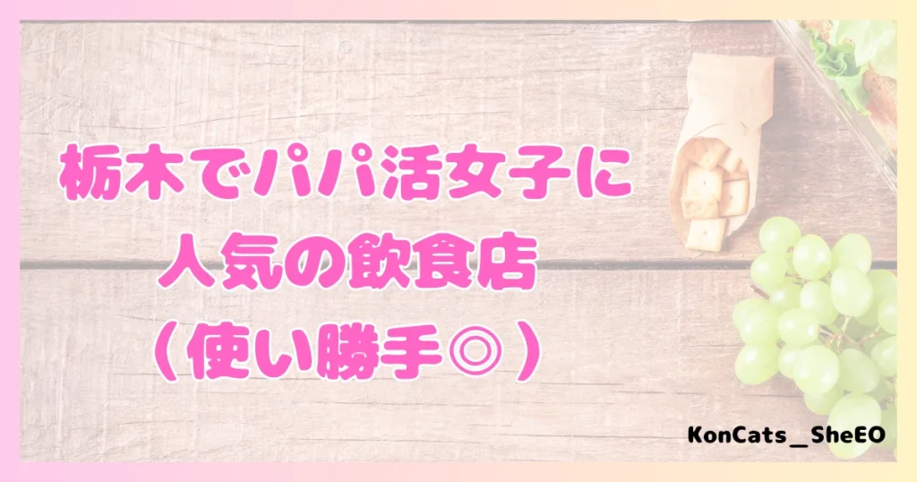 栃木県　パパ活　女性　人気の飲食店