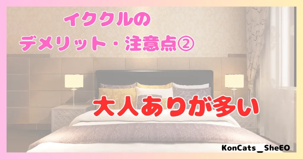 イククル パパ活 女性 デメリット 注意点 ② 大人ありが多い