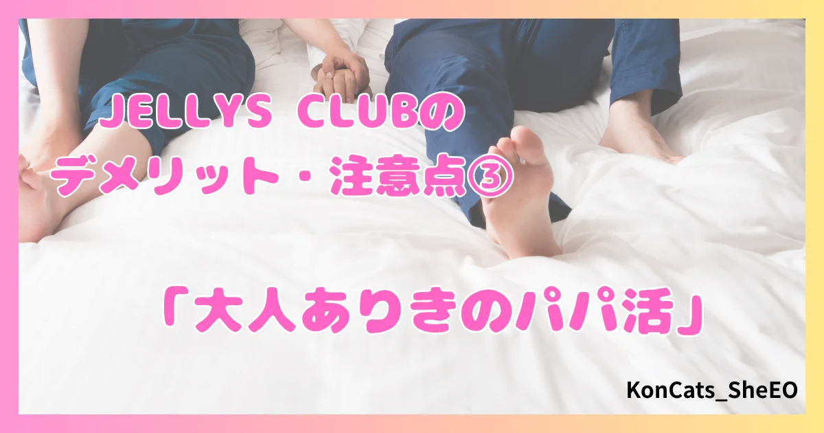 パパ活　ジェリーズクラブ　女性　パパ活サイト　注意点　デメリット　③