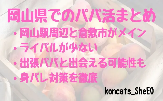 パパ活　岡山県　女性　まとめ