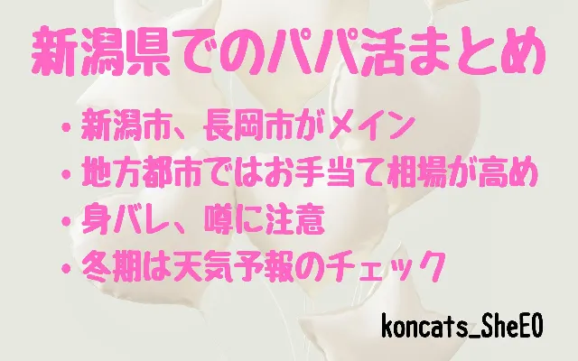 パパ活　新潟県　女性　まとめ