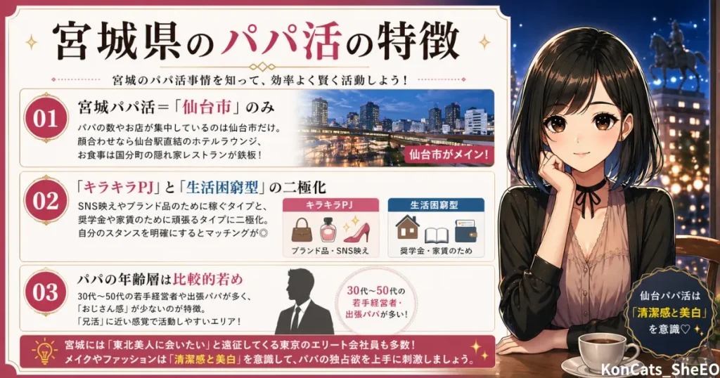 宮城県　パパ活　宮城県のパパ活の特徴