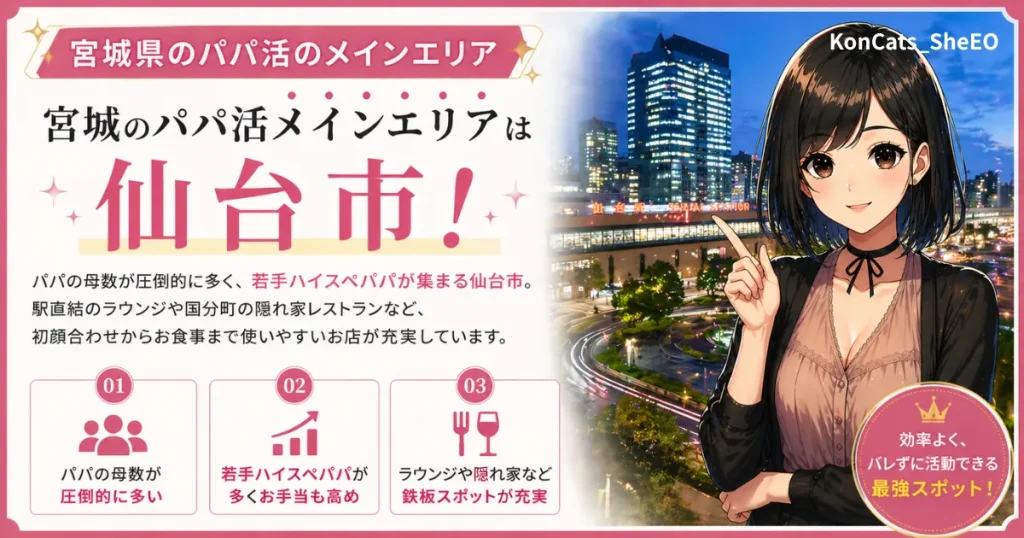 宮城県　パパ活　宮城県のパパ活メインエリア