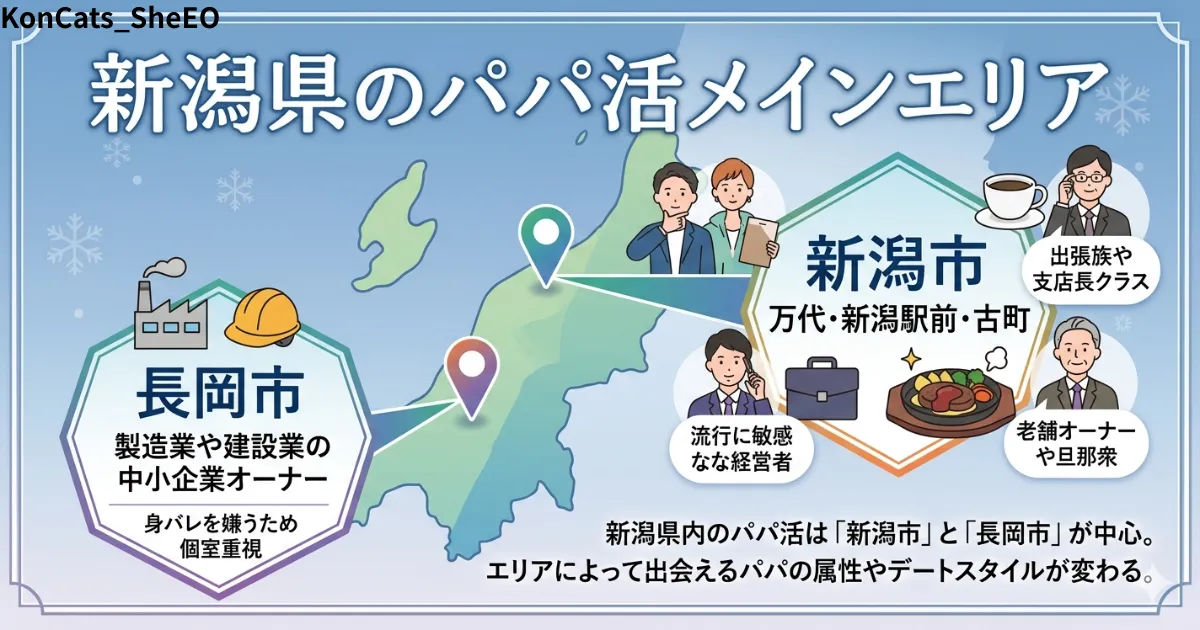 新潟県　パパ活　新潟県のパパ活メインエリア