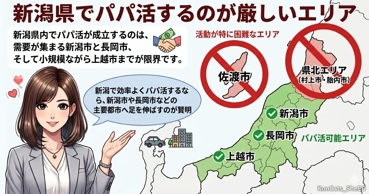 新潟県　パパ活 新潟県でパパ活するのが厳しいエリア