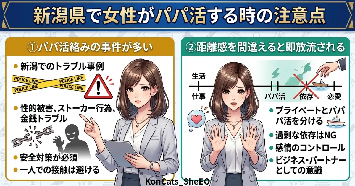 新潟県　パパ活　新潟県で女性がパパ活する時の注意点