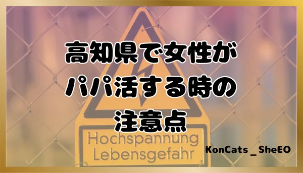 パパ活 高知県 女性 注意点