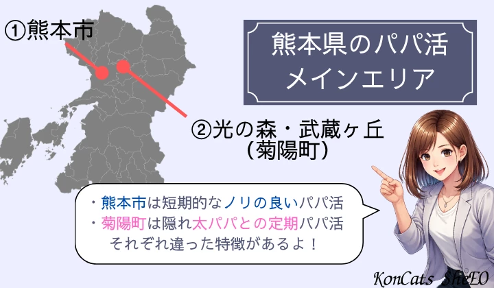 熊本　パパ活　メインエリア