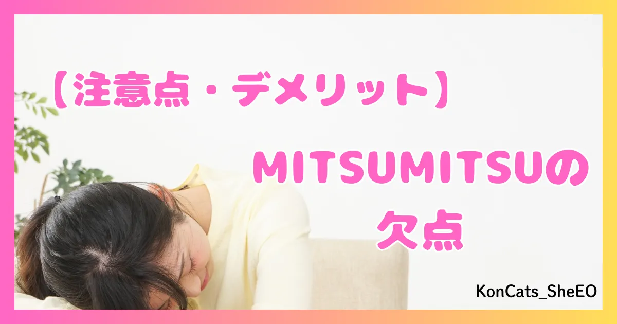 MITSUMITSU　パパ活アプリ　女性　注意点　デメリット　欠点