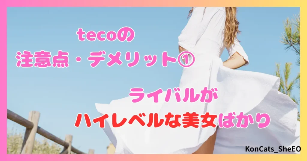 teco　パパ活　ギャラ飲みアプリ　女性　注意点　デメリット　①　ライバルがハイレベルな美女