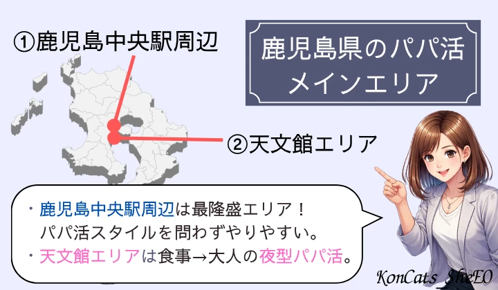 鹿児島 パパ活 メインエリア