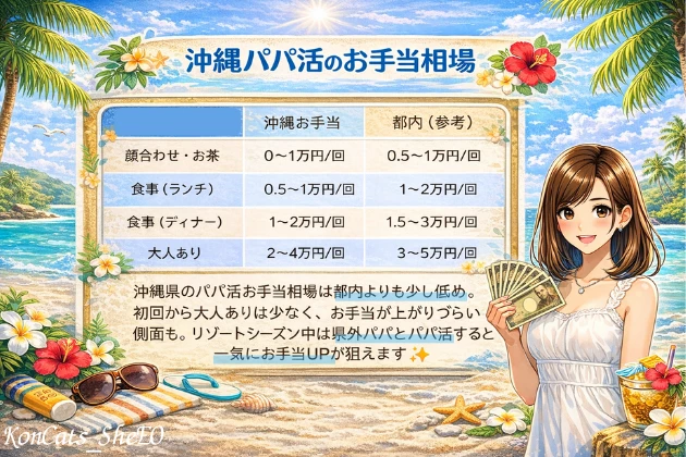 沖縄　パパ活　お手当相場