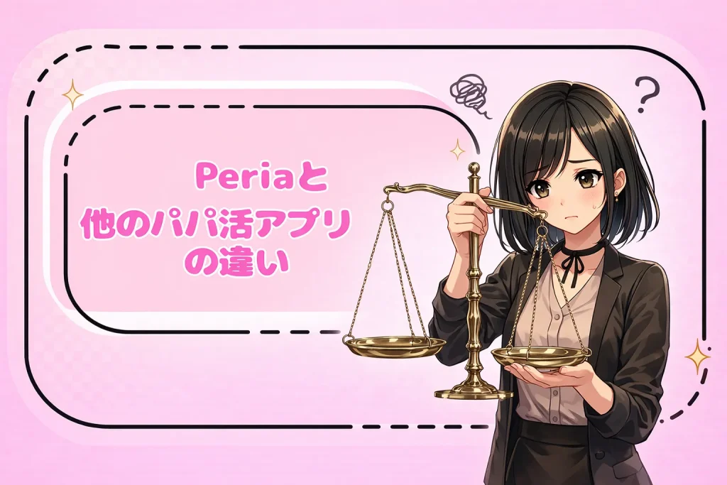 peria　パパ活サイト　女性　比較　他のパパ活アプリとの違い