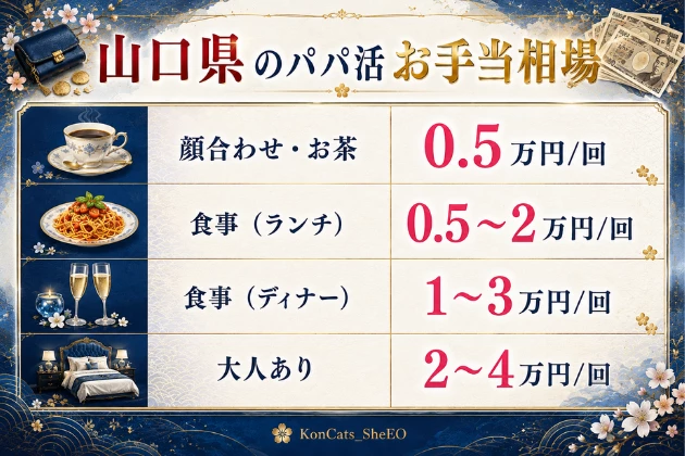 山口　パパ活　お手当相場