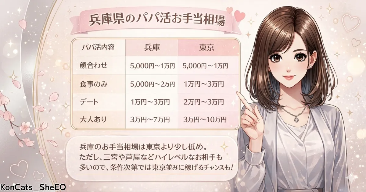 兵庫県 パパ活 兵庫パパ活のお手当相場