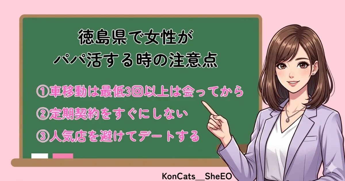 徳島県　パパ活　注意点　女性がパパ活する時の注意点