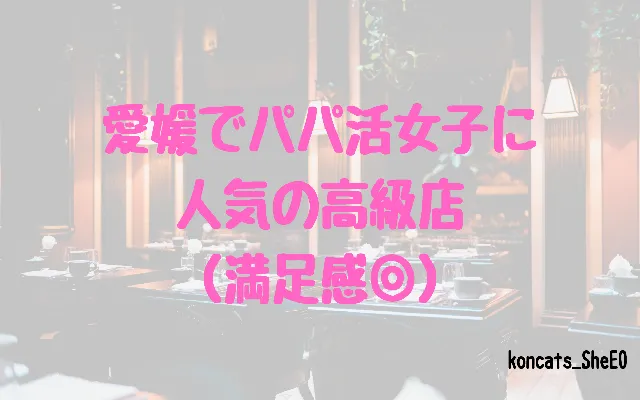 愛媛県　パパ活　女性　高級店