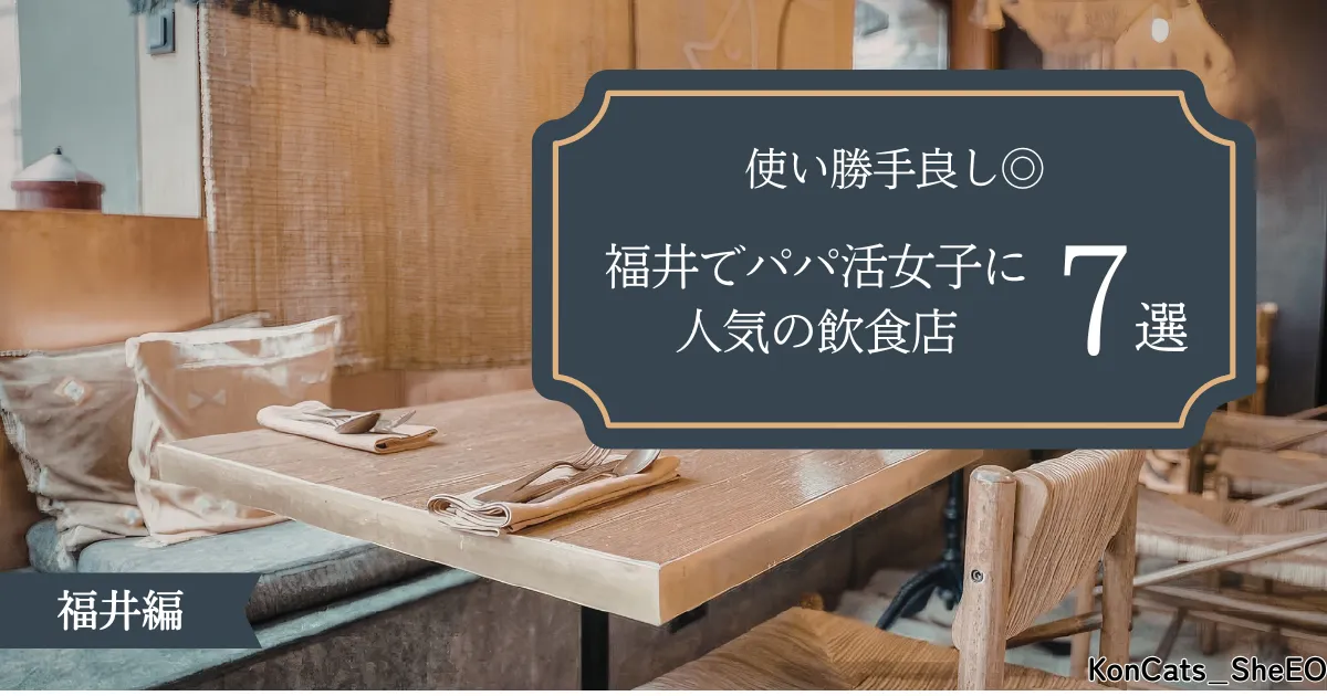 福井県　パパ活　人気の飲食店　使い勝手が良い