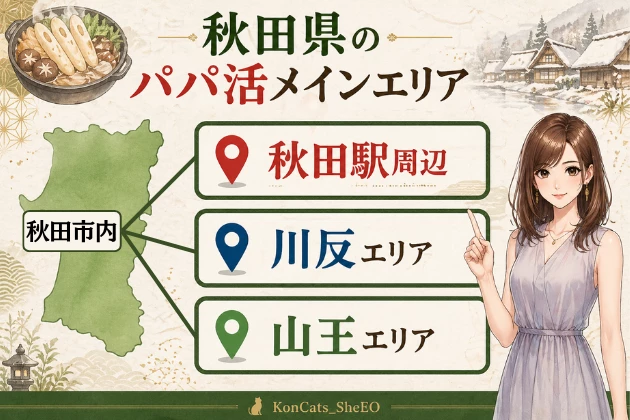 秋田 パパ活 エリア