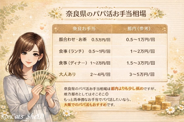 奈良 パパ活 お手当相場