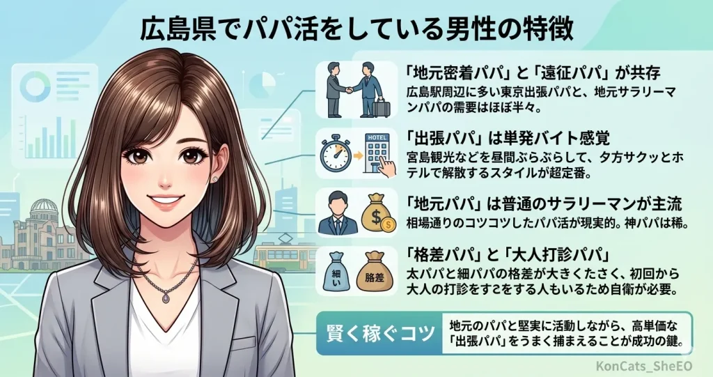 広島県　パパ活　広島でパパ活している男性の特徴