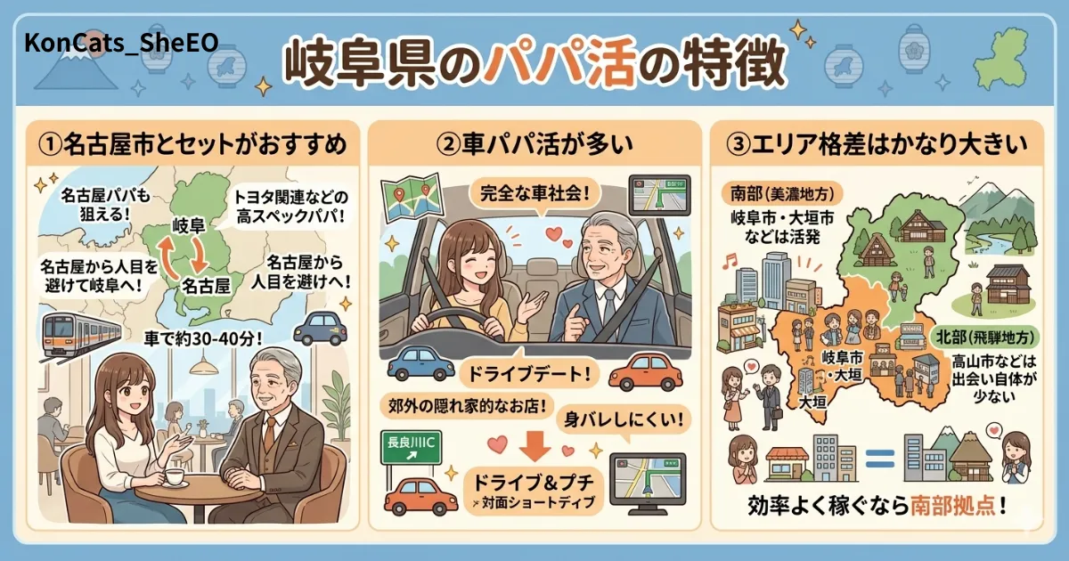 岐阜県　パパ活　岐阜県のパパ活の特徴