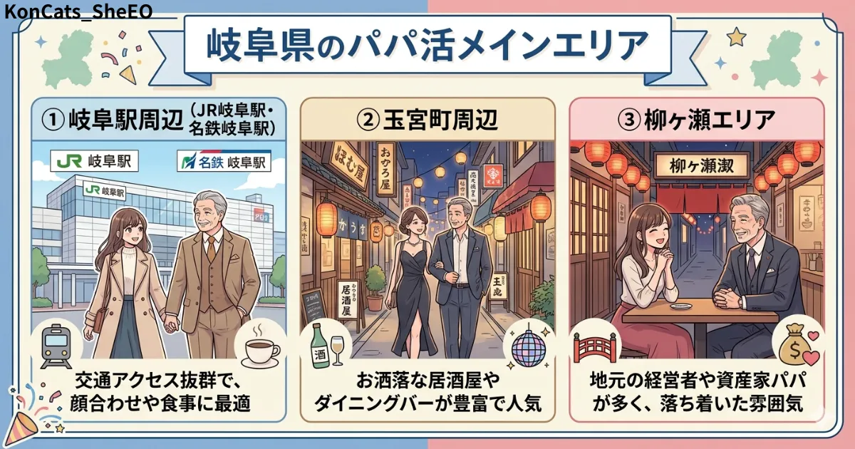 岐阜県　パパ活　岐阜県のパパ活メインエリア