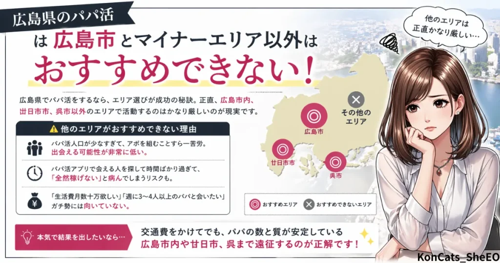 広島県　パパ活 　広島でパパ活できないエリア