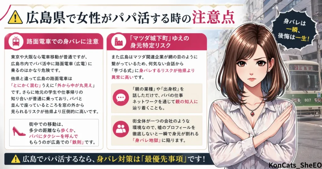 広島県　パパ活　広島で女性がパパ活する時の注意点