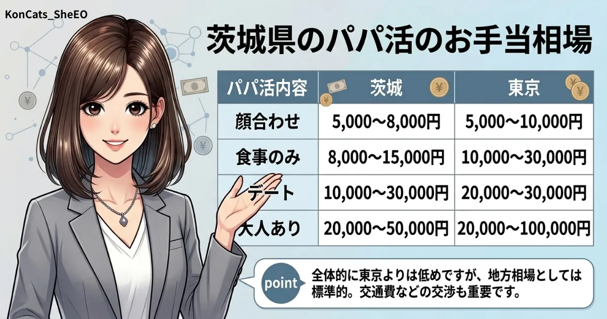 茨城　パパ活　茨城県のパパ活お手当相場