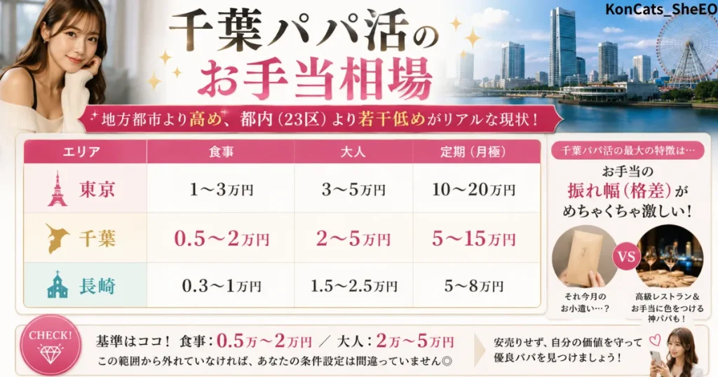 千葉県　パパ活　千葉パパ活のお手当相場