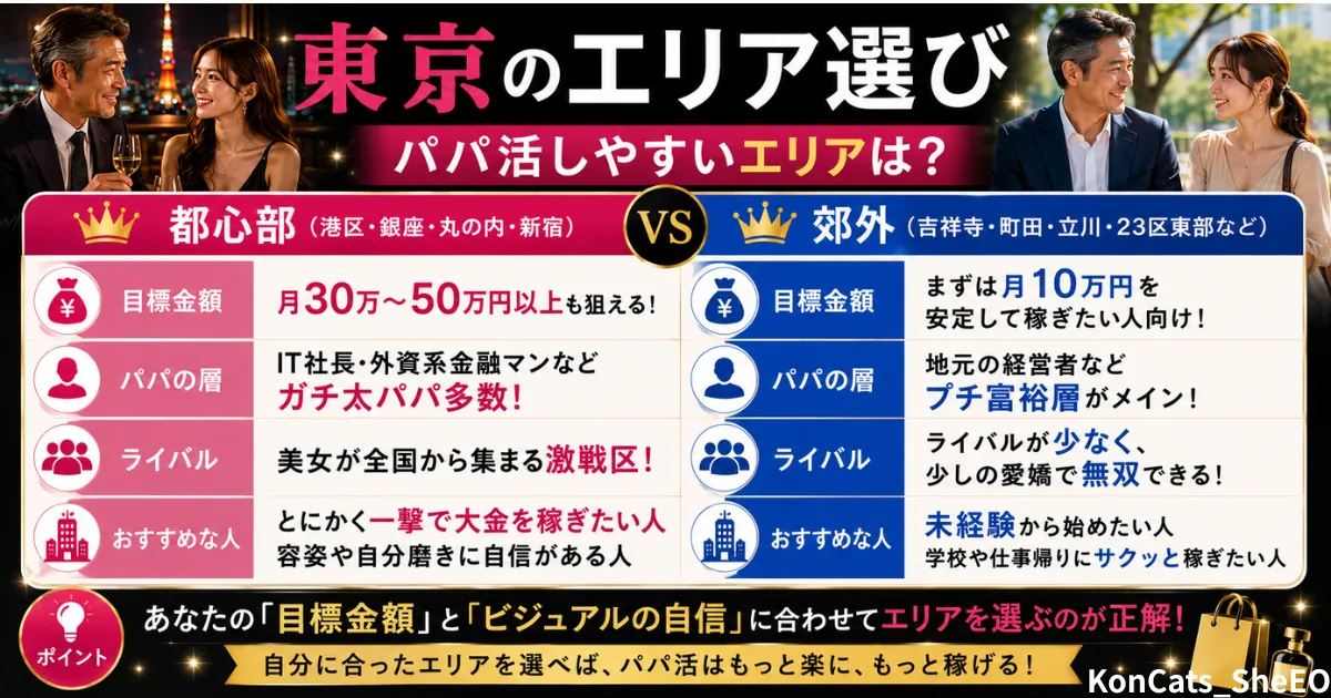 東京都　パパ活　東京のパパ活エリア選び