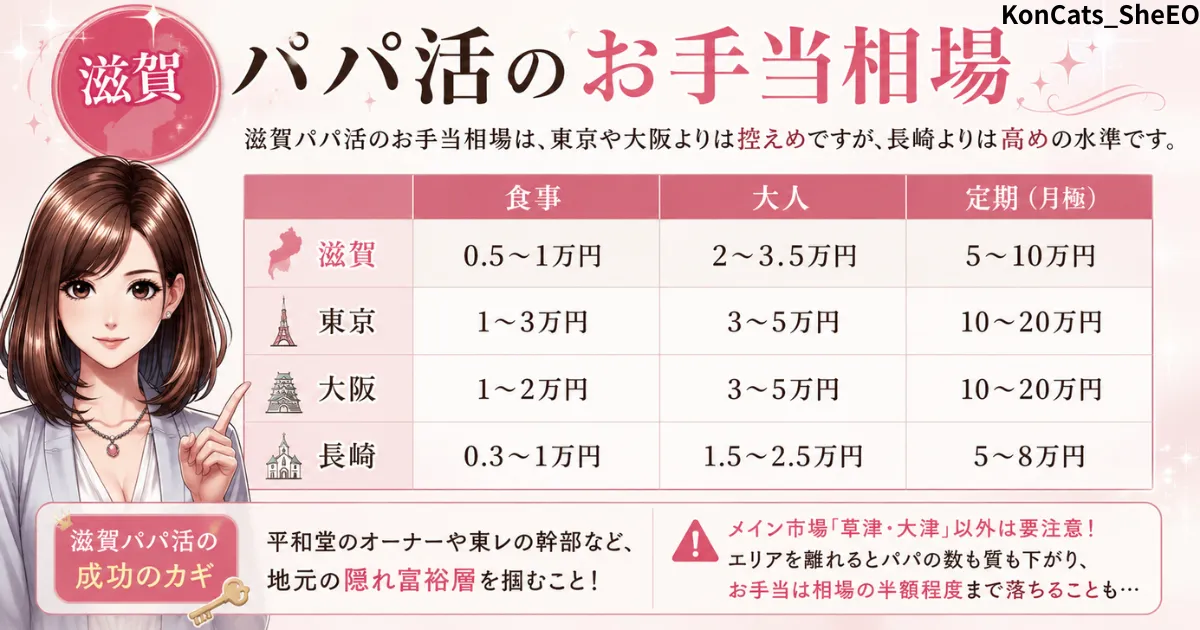滋賀県 パパ活 滋賀パパ活のお手当相場