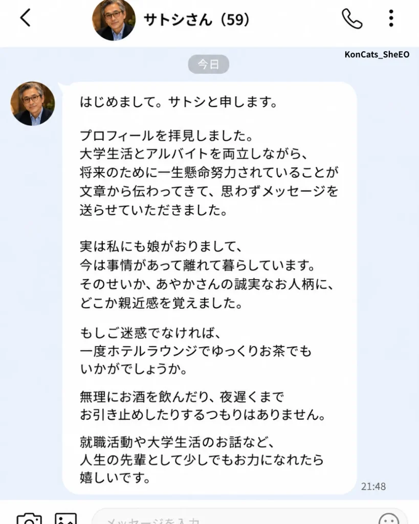 あやかのパパ活体験談　サトシからのメッセージ