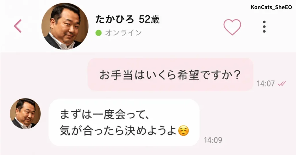 あやかパパ活体験談 ② オジとのメッセージ②