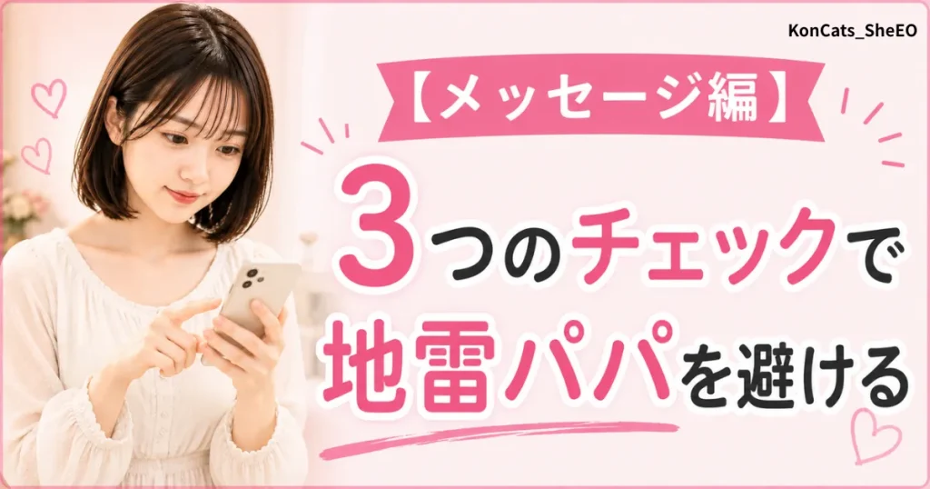 あやかパパ活体験談 ② 3つのチェック メッセージ編