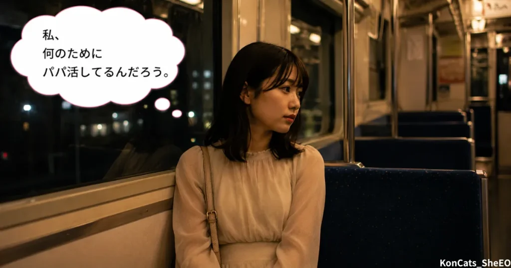 あやかパパ活体験談　③　避けていた言葉　電車内のあやか